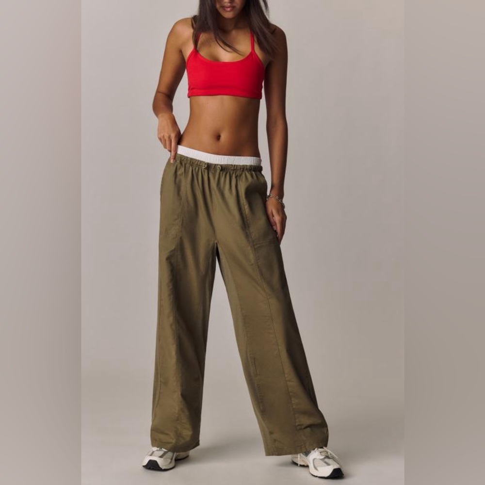 NWT Anthropologie Daily Practice Olive Green Wide-Leg Pants